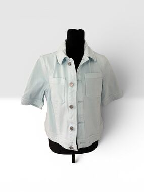 Talbots Pale Green Short-Sleeve Denim Jacket